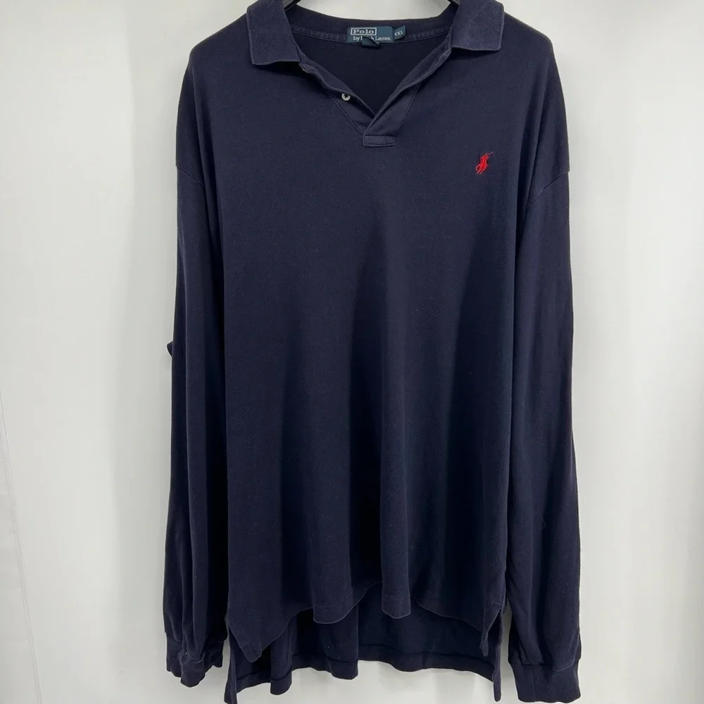 Polo Ralph Lauren Sz XXL‎ Navy Long Sleeve Polo Shirt